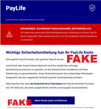 Warnung dringende Sicherheißtsmaßnahmen